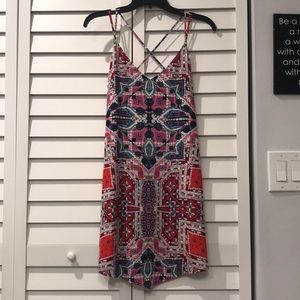 Aqua bright colorful spring short dress